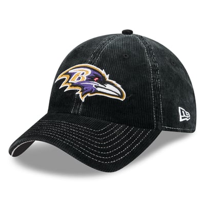 Baltimore Ravens New Era Corduroy Casual Classic Adjustable Hat - Black