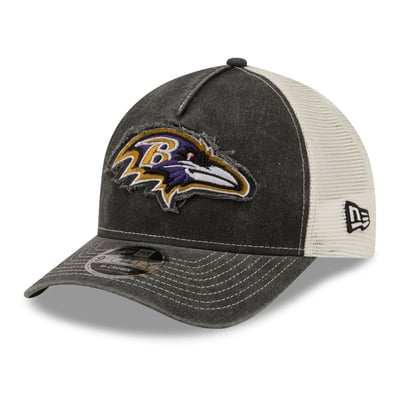  Baltimore Ravens New Era Fan 9FORTY A-Frame Trucker Adjustable Hat - Black