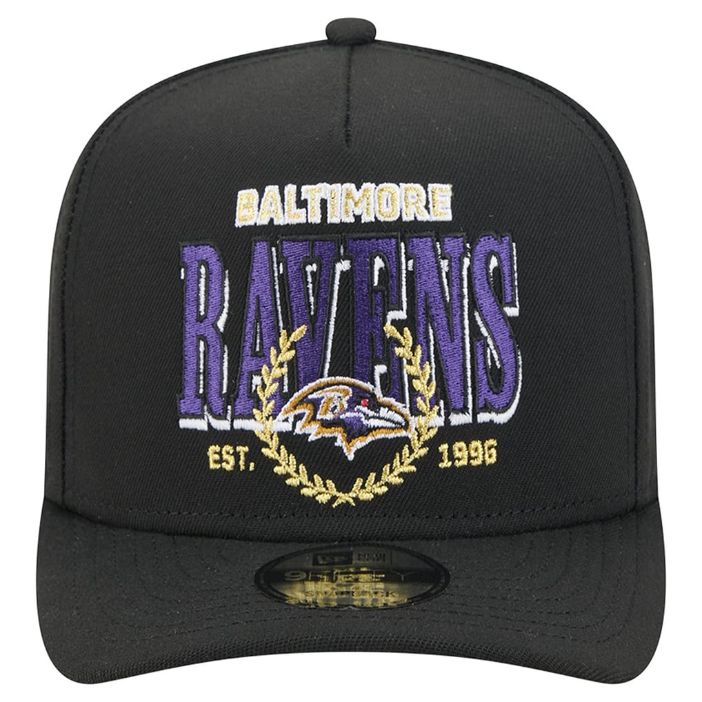 Baltimore Ravens New Era Laurel A-Frame 9FIFTY Snapback Hat - Black