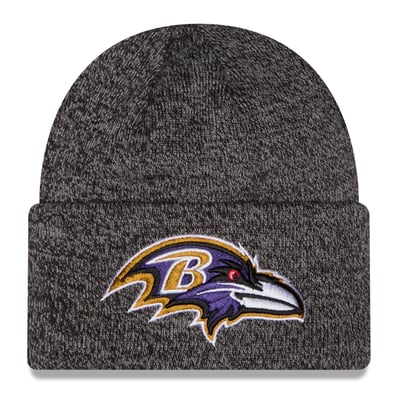 Baltimore Ravens New Era Marled Cuffed Knit Hat - Black