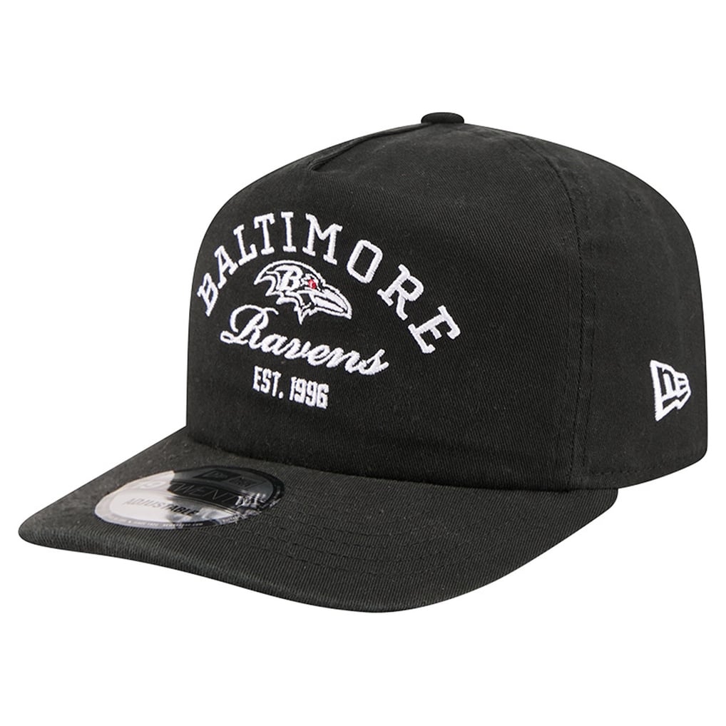 Baltimore Ravens New Era Stacked 19TWENTY Adjustable Hat - Black