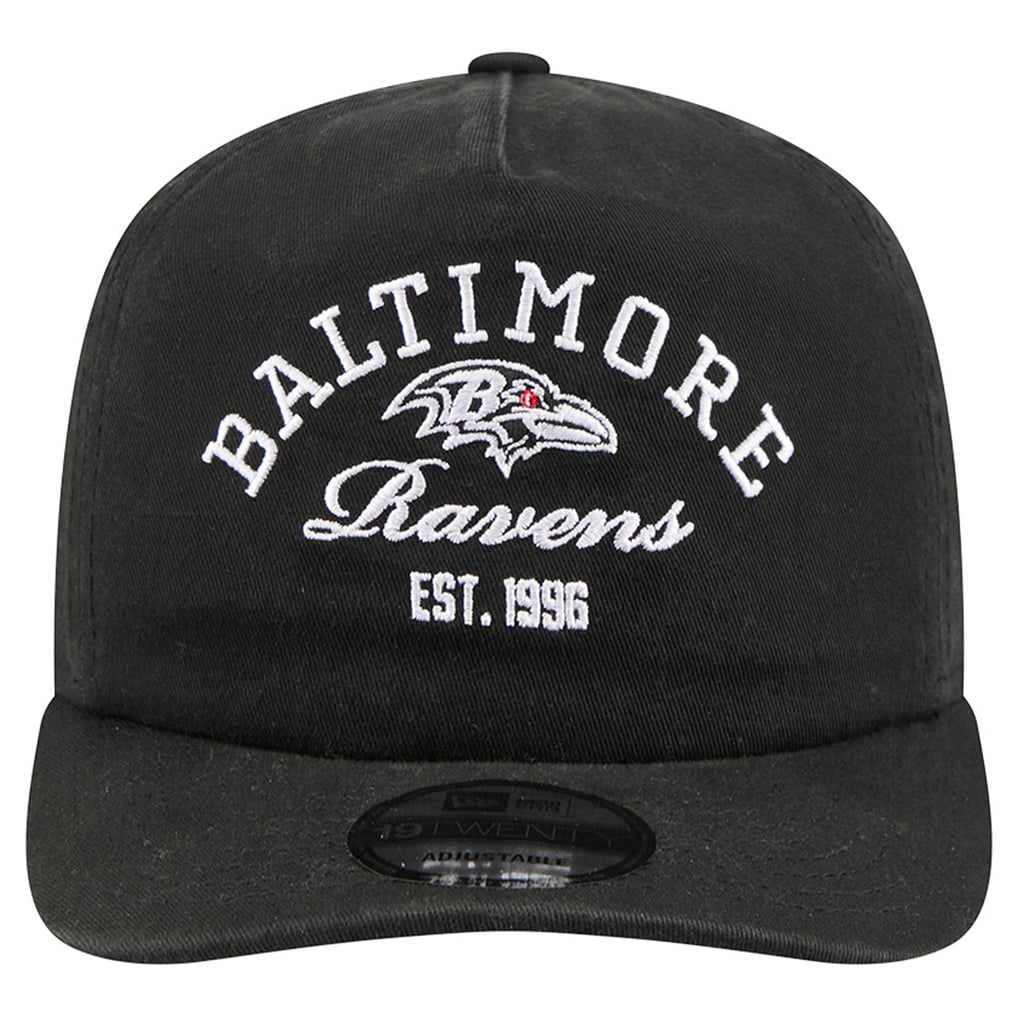 Baltimore Ravens New Era Stacked 19TWENTY Adjustable Hat - Black