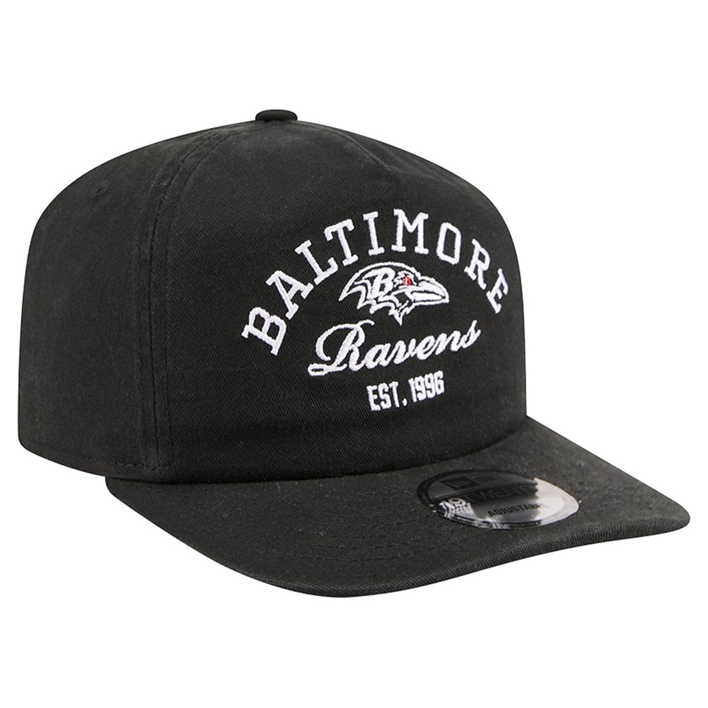 Baltimore Ravens New Era Stacked 19TWENTY Adjustable Hat - Black