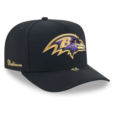 Baltimore Ravens New Era Visor Pin 9FIFTY A-Frame Snapback Hat - Black