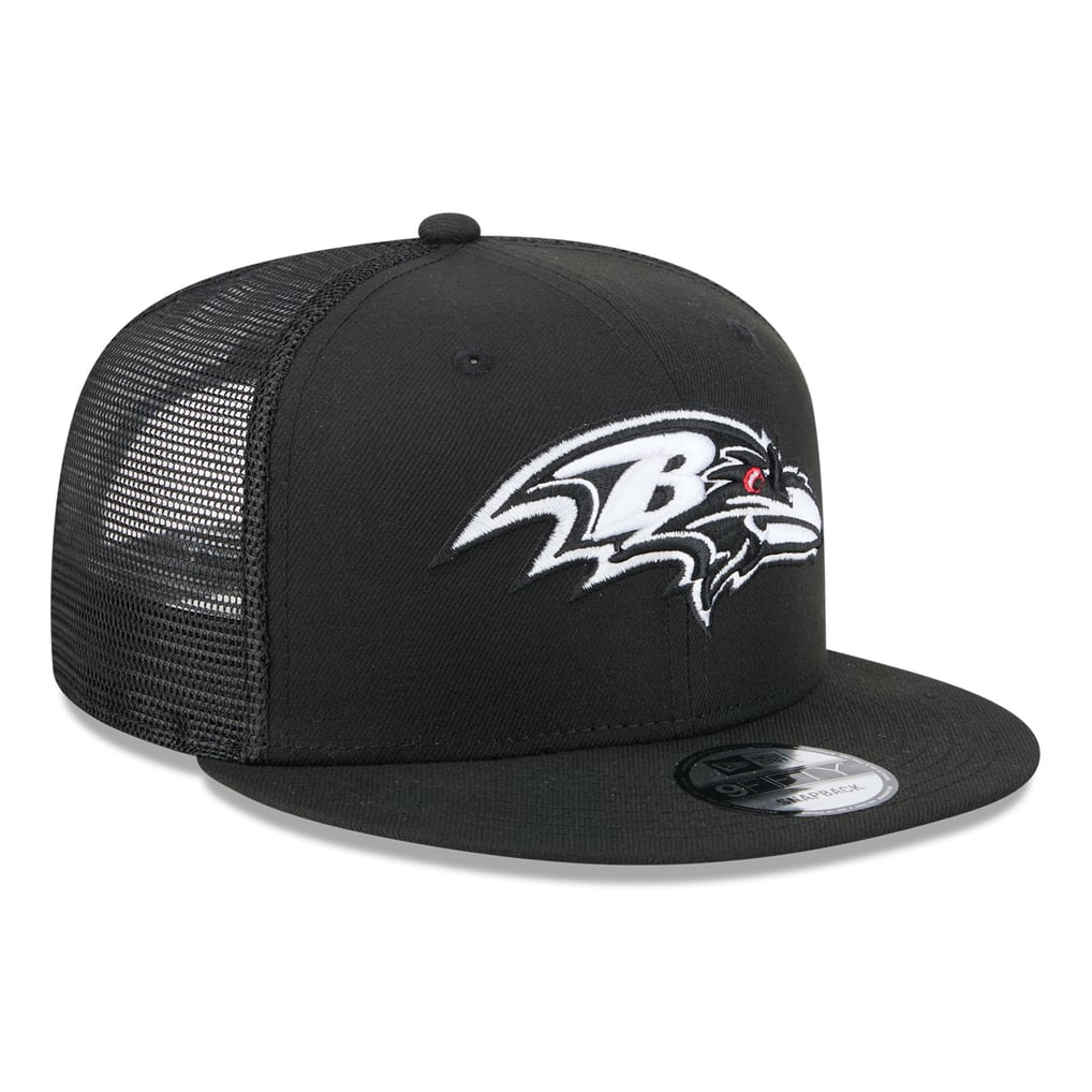 Baltimore Ravens New Era 9FIFTY Snapback Trucker Hat - Black/White