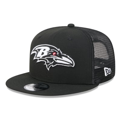 Baltimore Ravens New Era 9FIFTY Snapback Trucker Hat - Black/White
