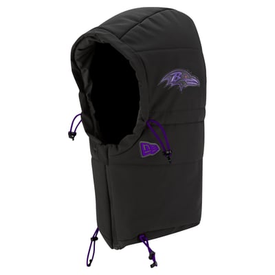 Baltimore Ravens New Era 2026 Sideline Cold Weather  Adjustable Quilted Hood - Charcoal
