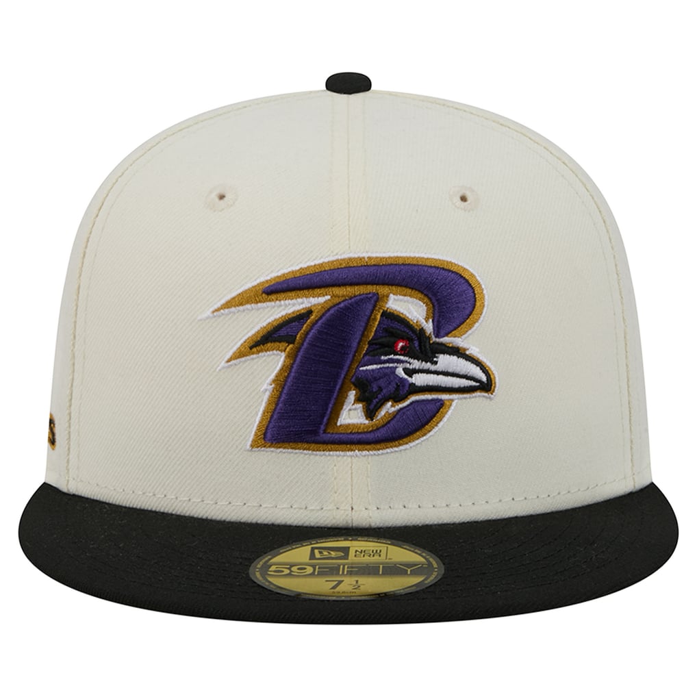 Baltimore Ravens New Era Deceptor 59FIFTY Fitted Hat - Cream/Black