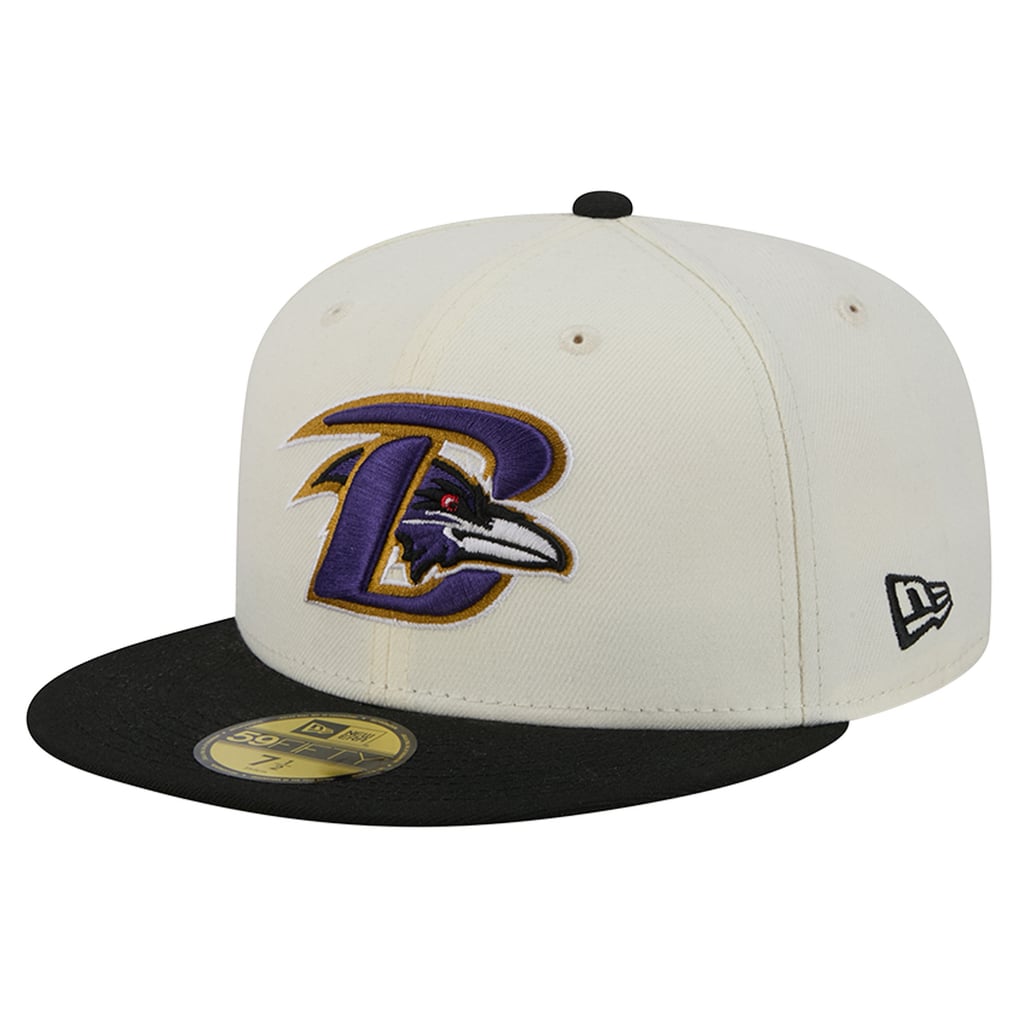Baltimore Ravens New Era Deceptor 59FIFTY Fitted Hat - Cream/Black