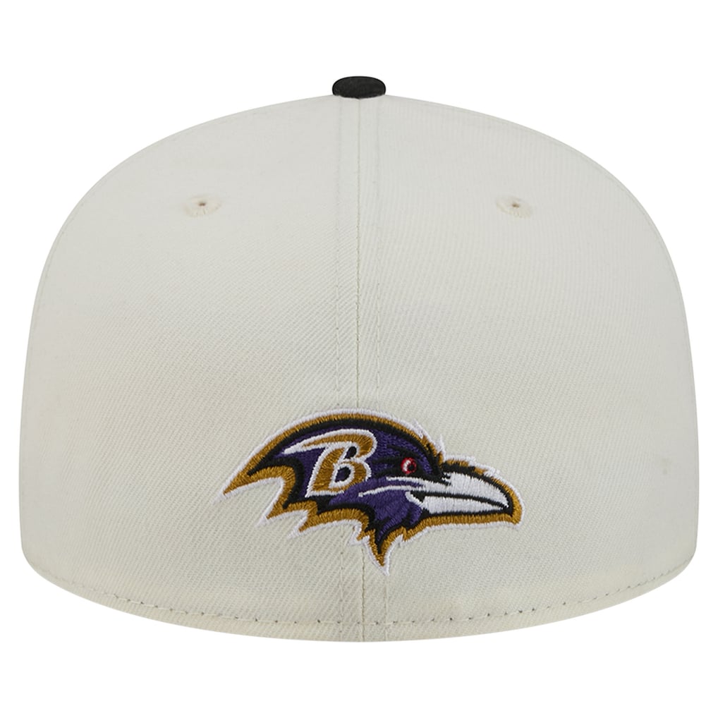 Baltimore Ravens New Era Deceptor 59FIFTY Fitted Hat - Cream/Black