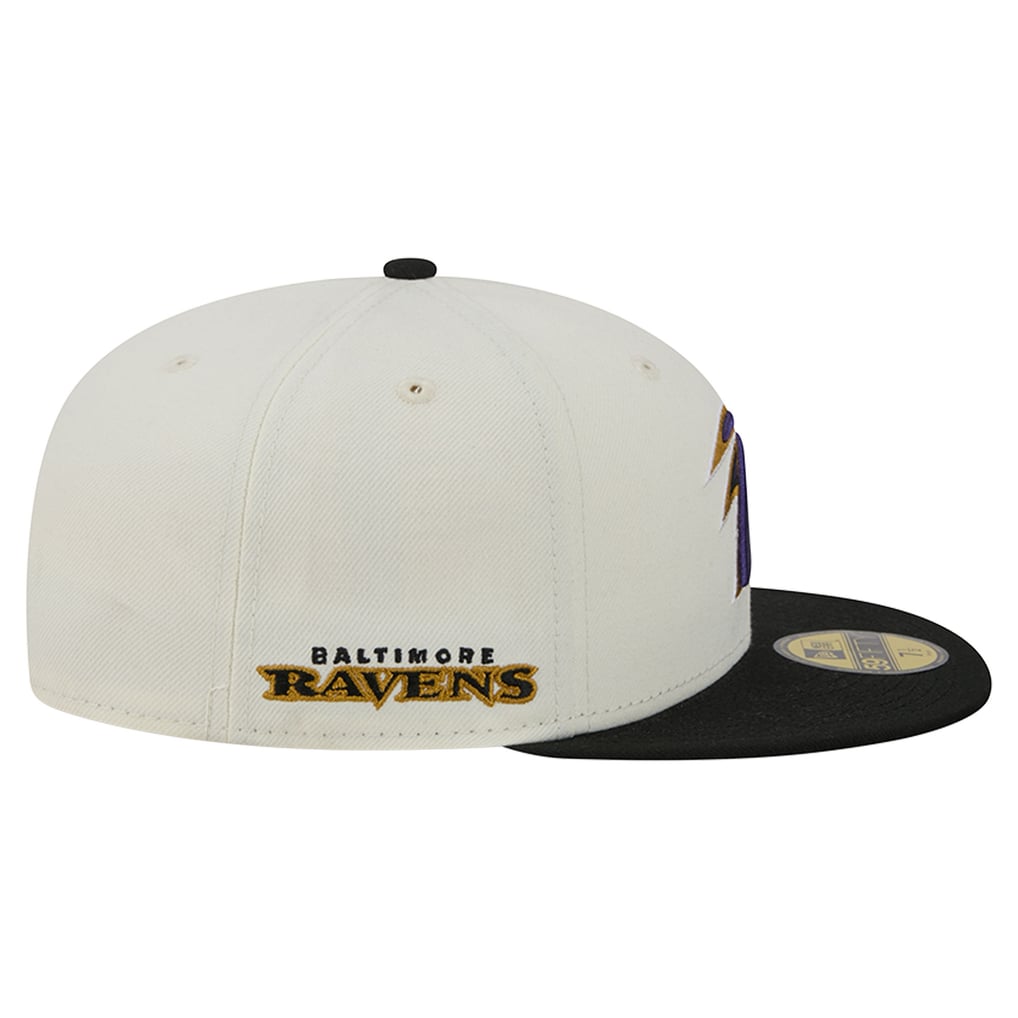 Baltimore Ravens New Era Deceptor 59FIFTY Fitted Hat - Cream/Black