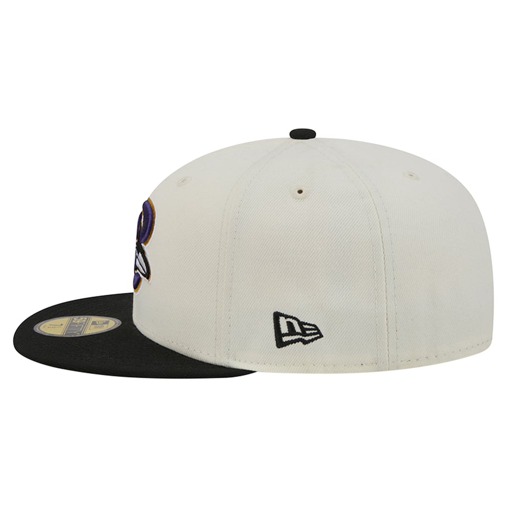 Baltimore Ravens New Era Deceptor 59FIFTY Fitted Hat - Cream/Black