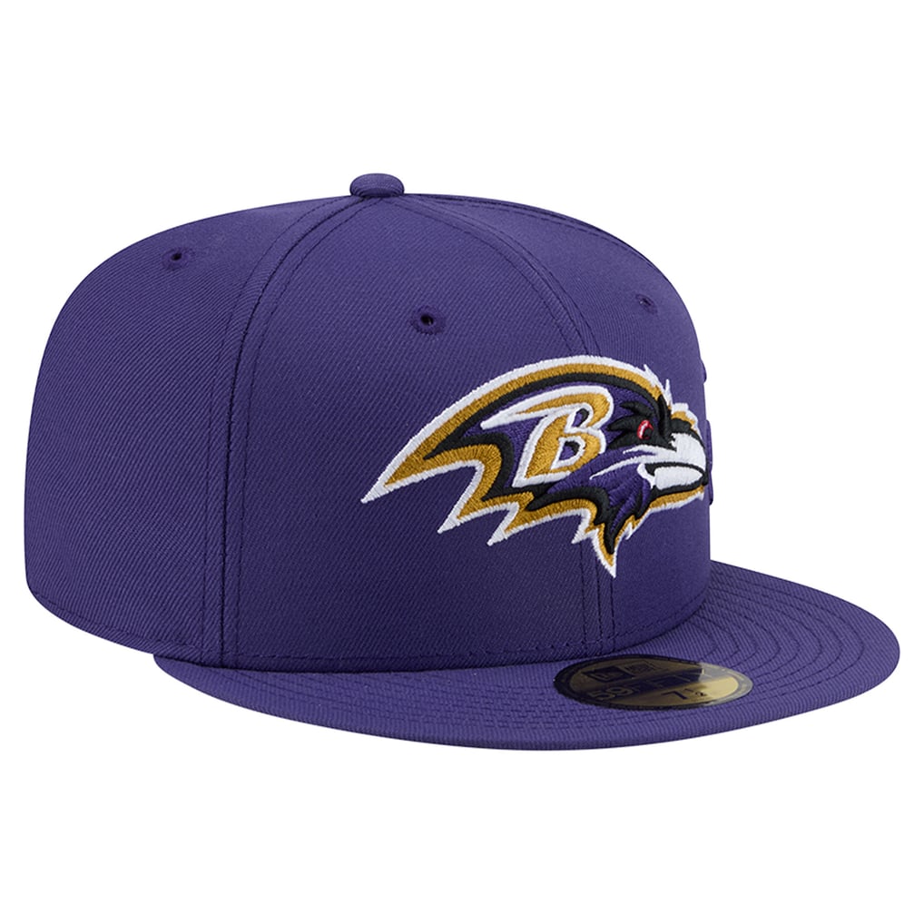 Baltimore Ravens New Era Side Script 59FIFTY Fitted Hat - Purple