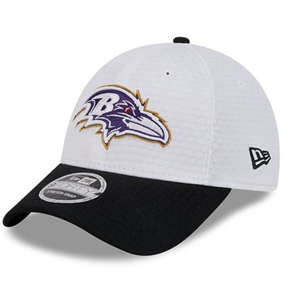 Baltimore Ravens New Era 2024 NFL Training Camp 9FORTY Adjustable Hat - White/Black