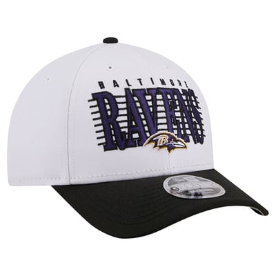 Baltimore Ravens New Era Loyal 9FORTY M-Crown Adjustable Hat - White/Black