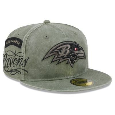 Baltimore Ravens New Era x BJ Betts 2026 Salute To Service 59FIFTY Fitted Hat - Olive