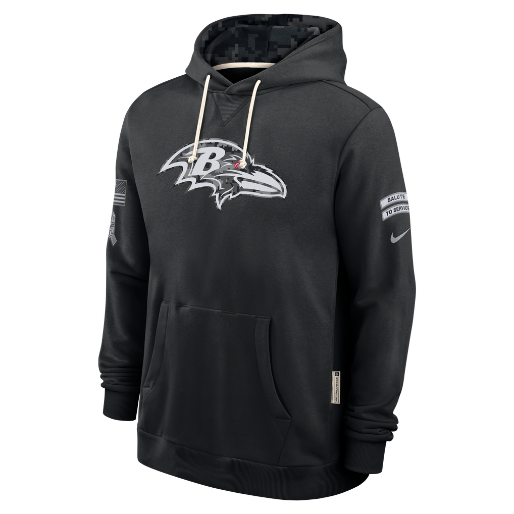  Baltimore Ravens Nike 2026 Salute to Service Sideline Dri-FIT Pullover Hoodie - Black