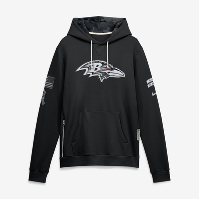  Baltimore Ravens Nike 2026 Salute to Service Sideline Dri-FIT Pullover Hoodie - Black