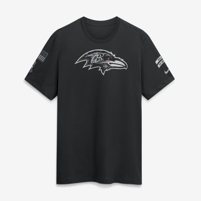  Baltimore Ravens Nike 2026 Salute to Service Slub T-Shirt - Black