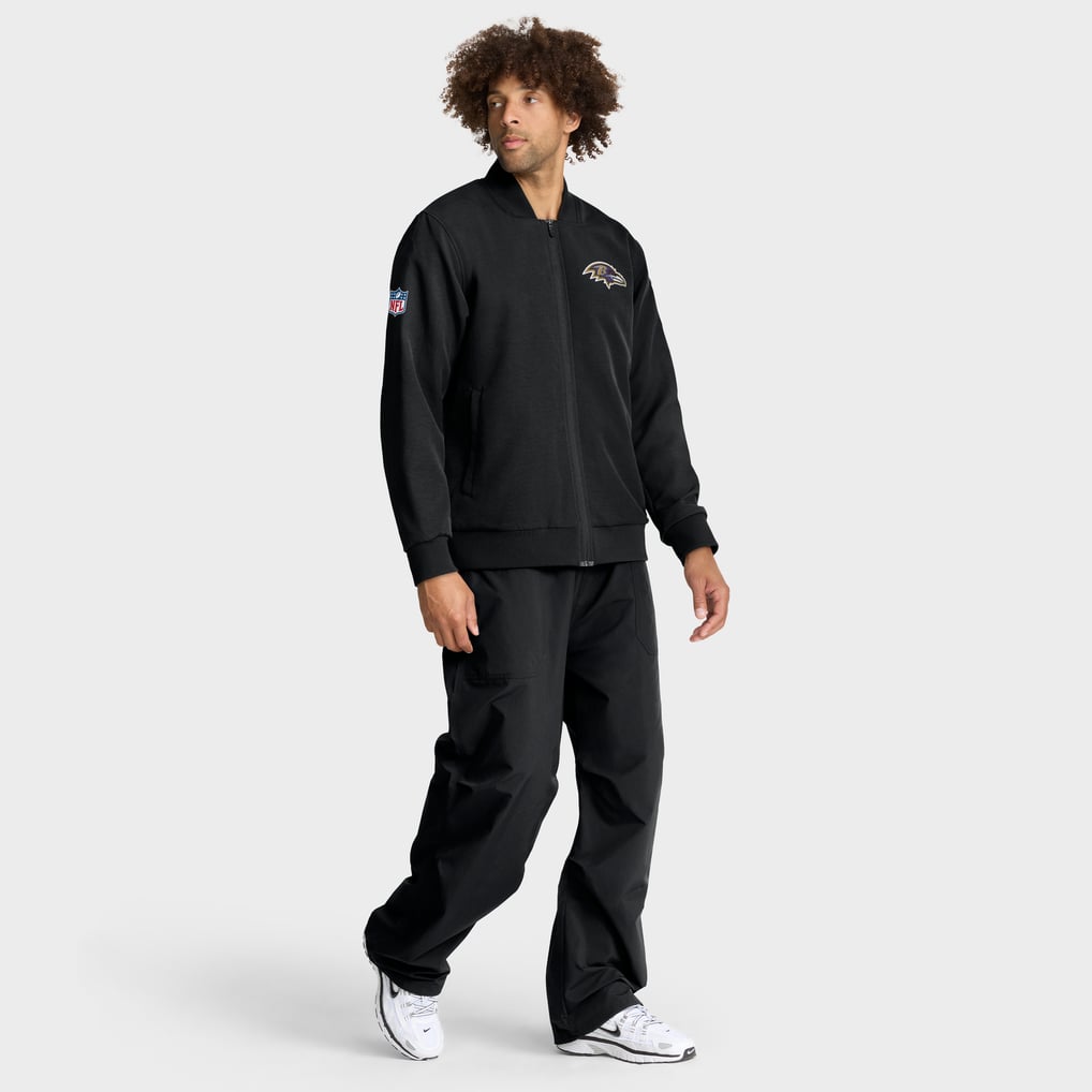 Baltimore Ravens Nike Sideline Powerful Blocking Full-Zip Dri-FIT Bomber Jacket - Black
