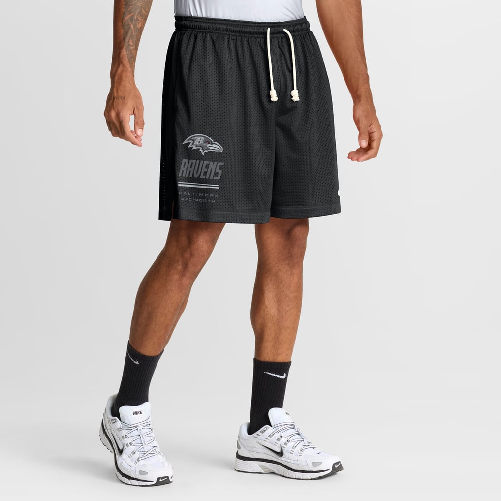  Baltimore Ravens Nike Sideline Standard Issue Dri-FIT Reversible Shorts - Black/Platinum
