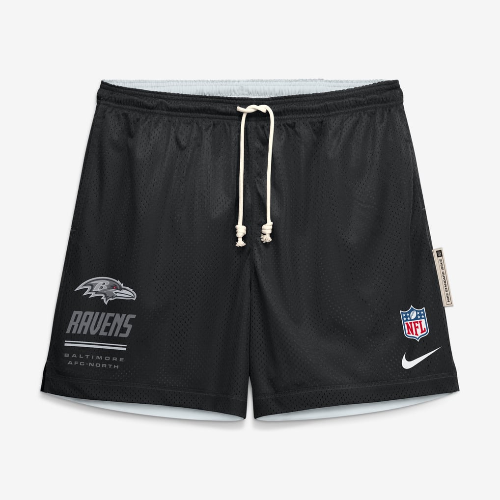 Baltimore Ravens Nike Sideline Standard Issue Dri-FIT Reversible Shorts - Black/Platinum