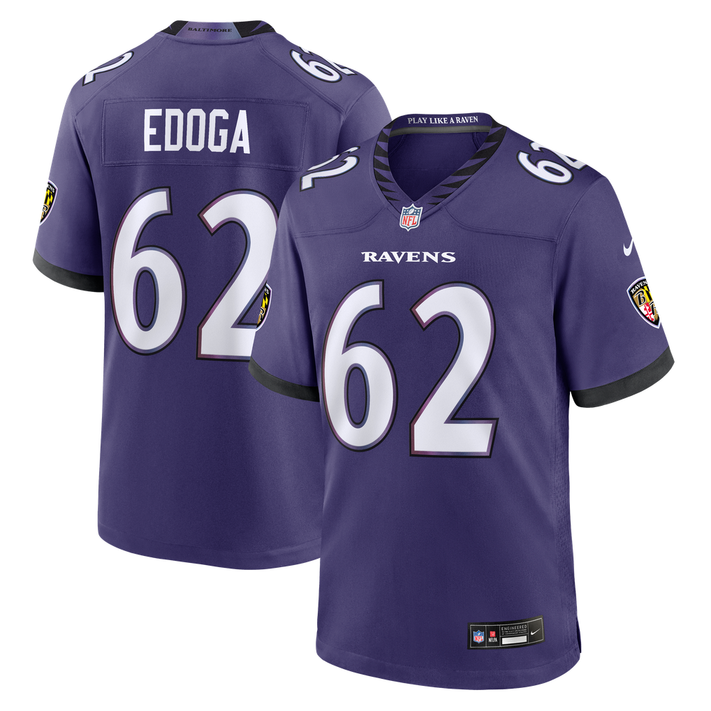 Chuma Edoga Baltimore Ravens Nike Team Game Jersey - Purple