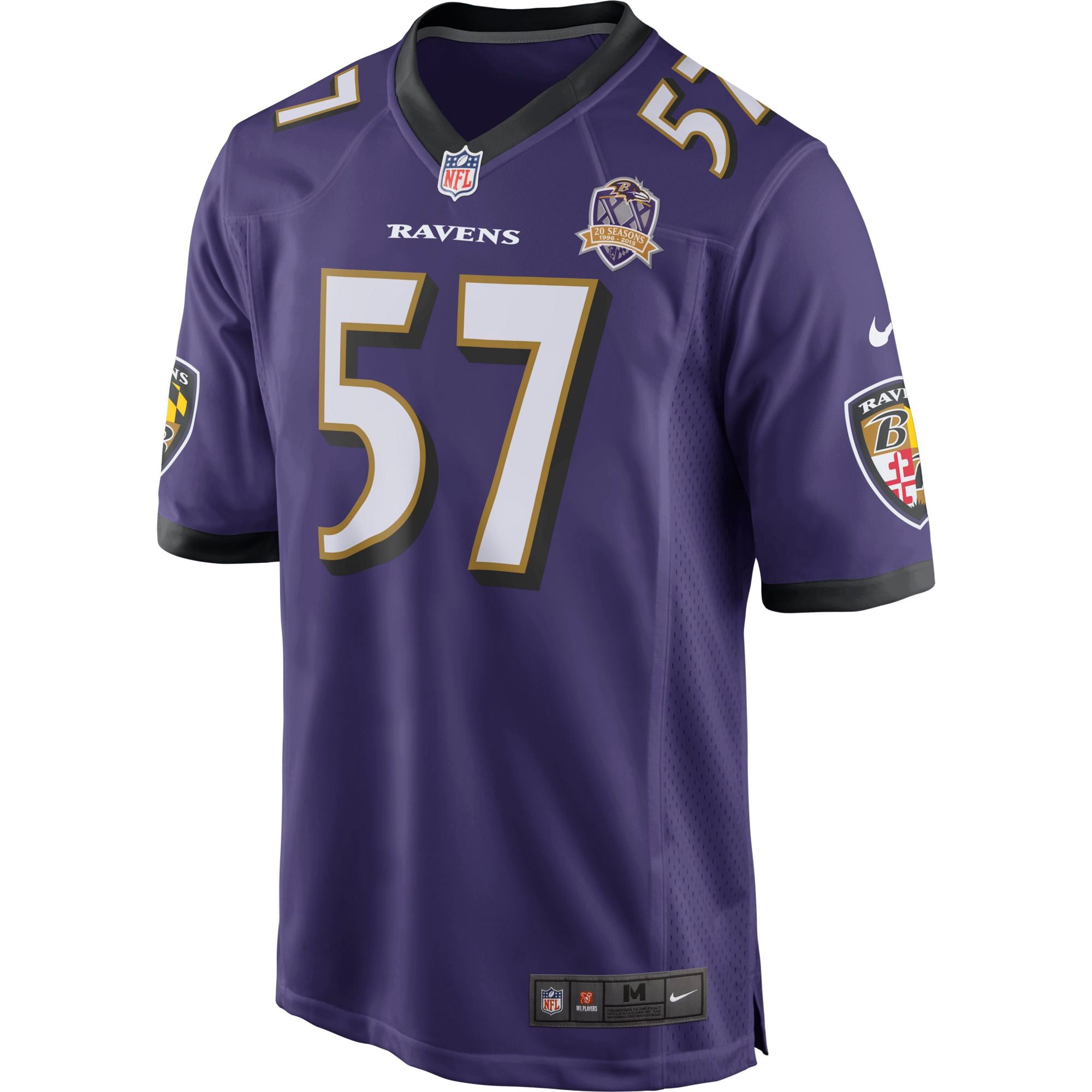 Men's Baltimore Ravens C.J. Mosley Nike Purple Team Game 2015