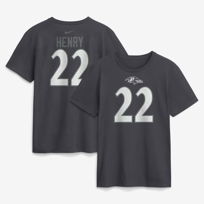 Derrick Henry Baltimore Ravens Nike Name & Number T-Shirt - Anthracite