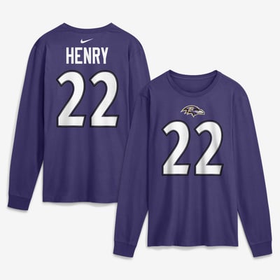 Derrick Henry Baltimore Ravens Nike Name & Number Long Sleeve T-Shirt - Purple
