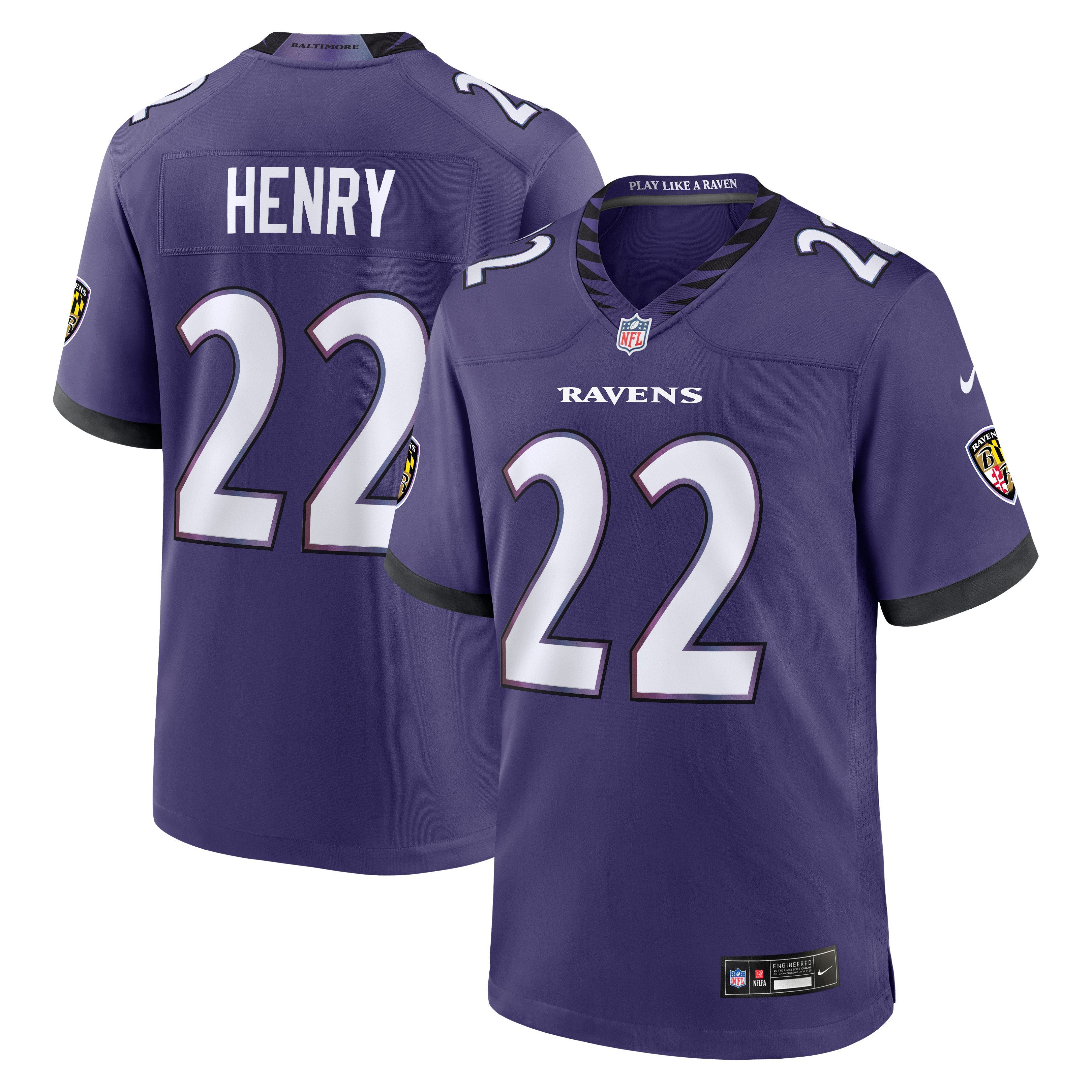 Derrick Henry Baltimore Ravens Team Game Jersey Purple