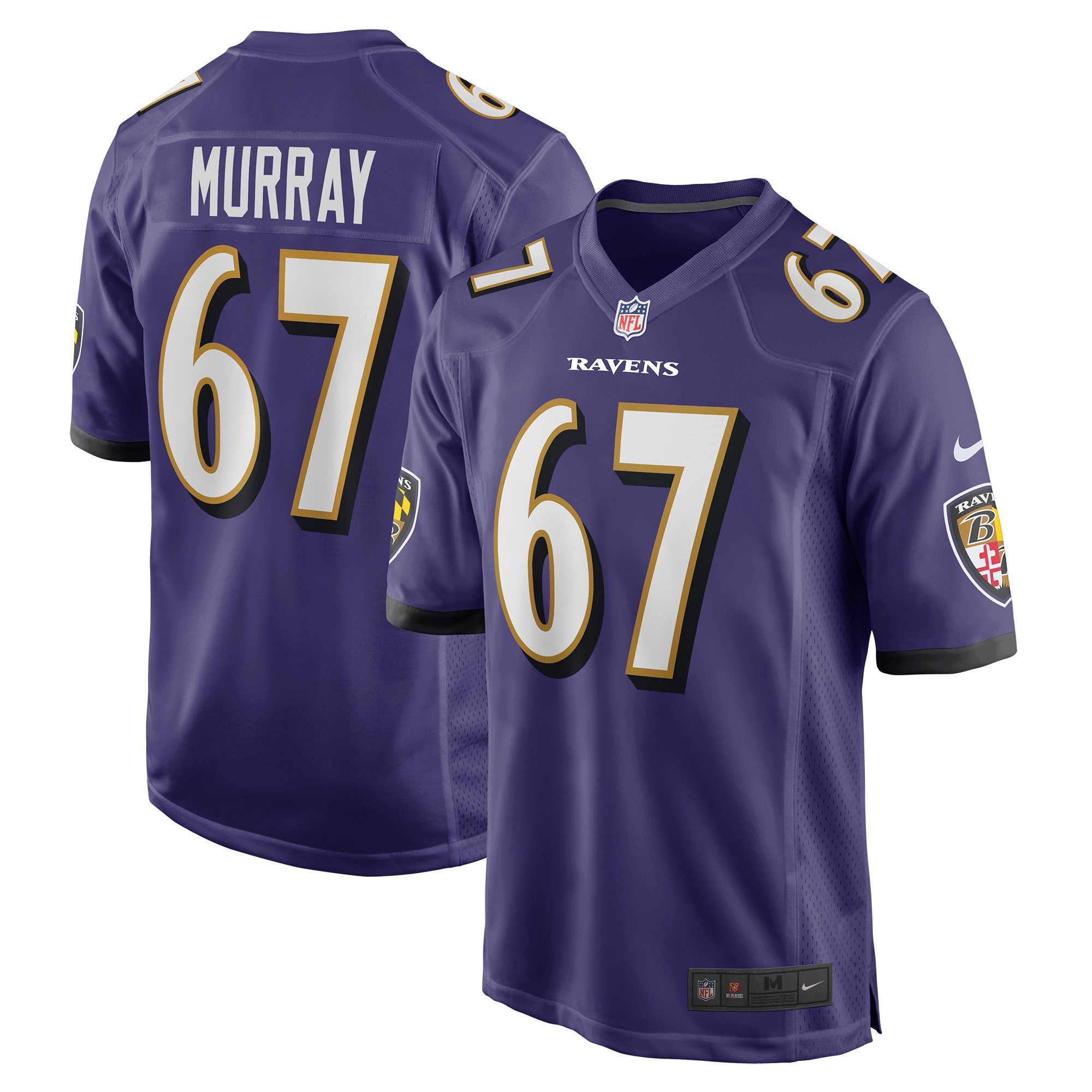 Men's Nike James Murray Purple Baltimore Ravens Player Game Jersey