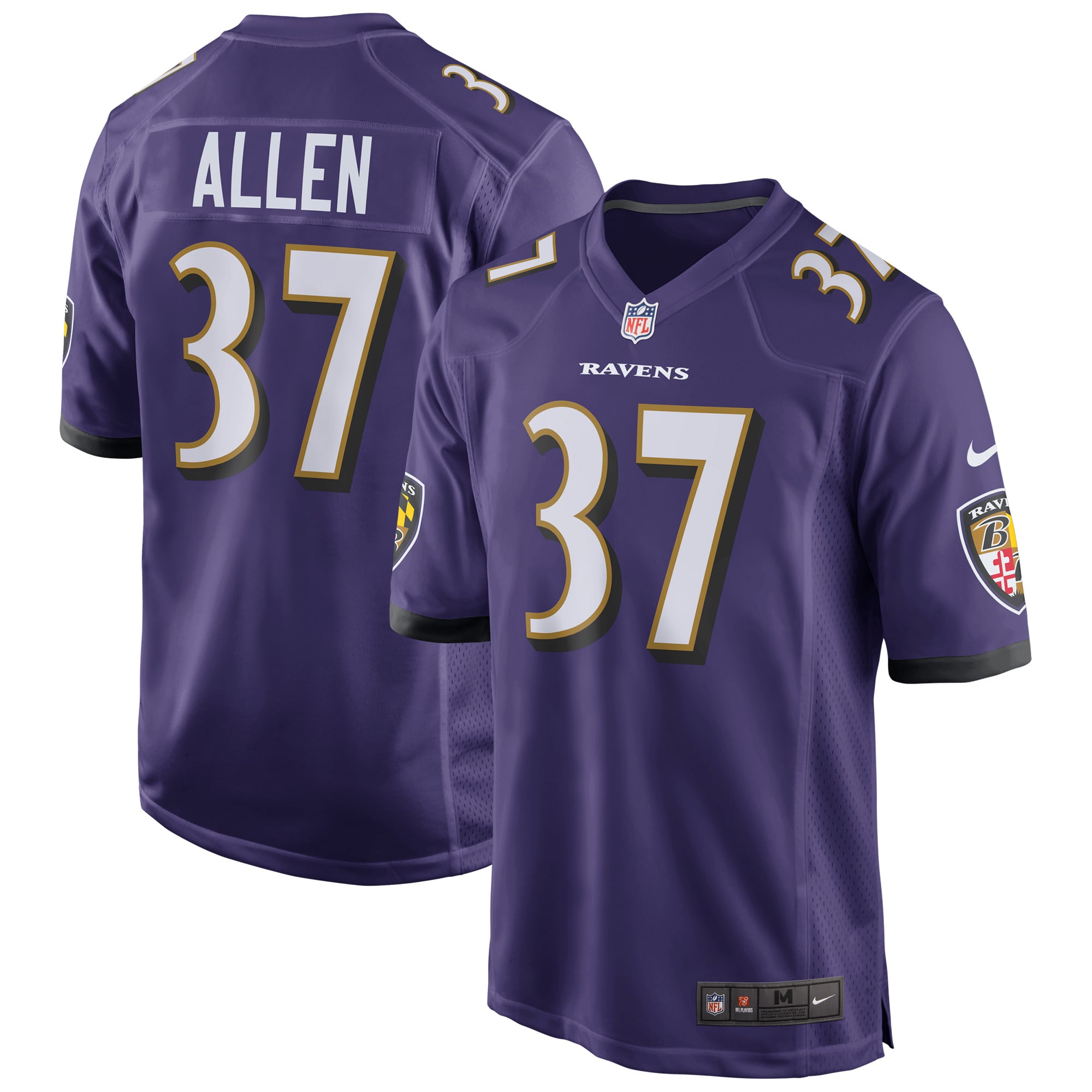 Men's Nike Javorius Allen Purple Baltimore Ravens Game Jersey