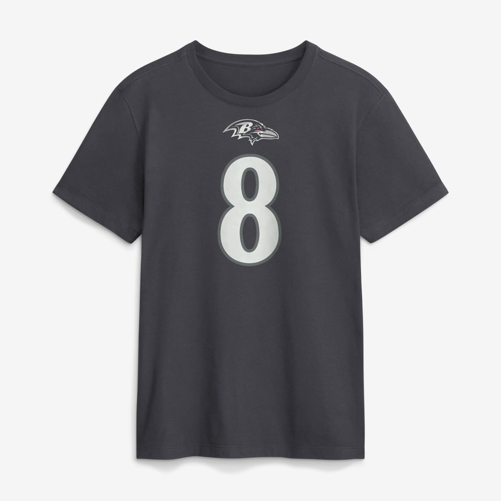 Lamar Jackson Baltimore Ravens Nike Name & Number T-Shirt - Anthracite