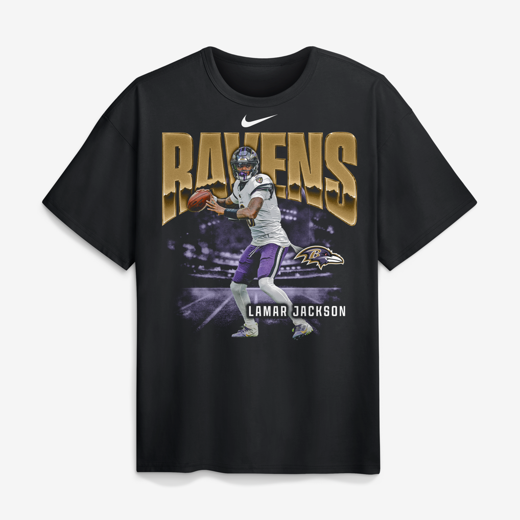 Lamar Jackson Baltimore Ravens Nike Player Graphic Max90 T-Shirt - Black