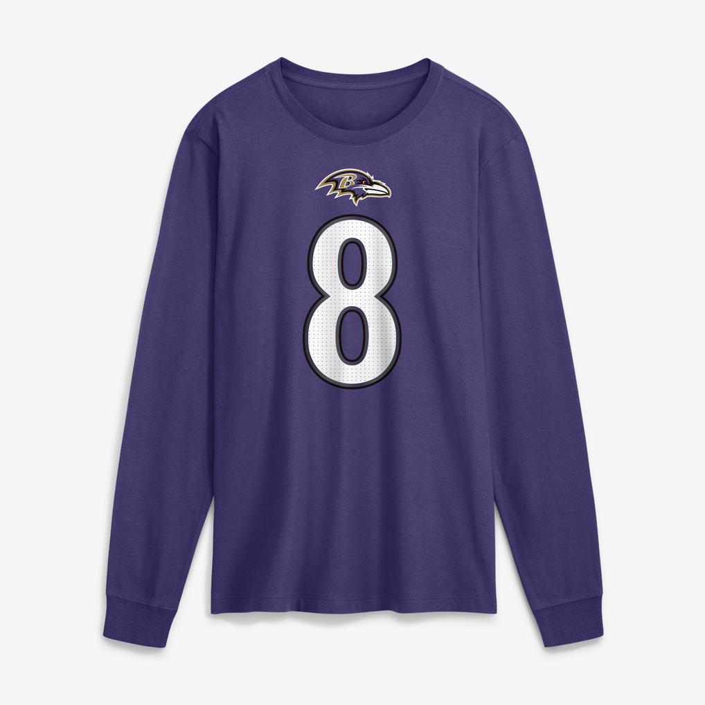 Lamar Jackson Baltimore Ravens Nike Name & Number Long Sleeve T-Shirt - Purple