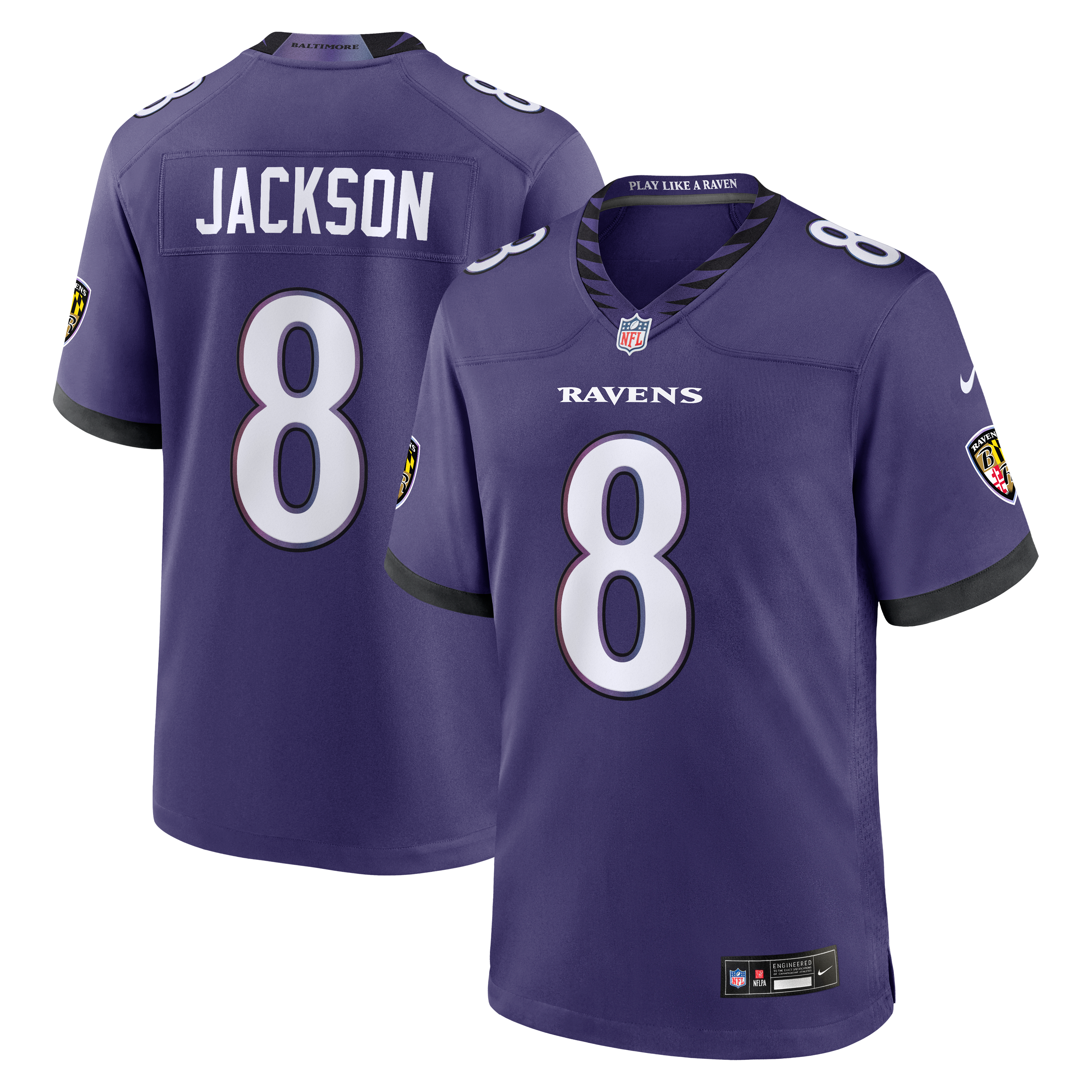 Lamar Jackson Baltimore Ravens Team Game Jersey Purple