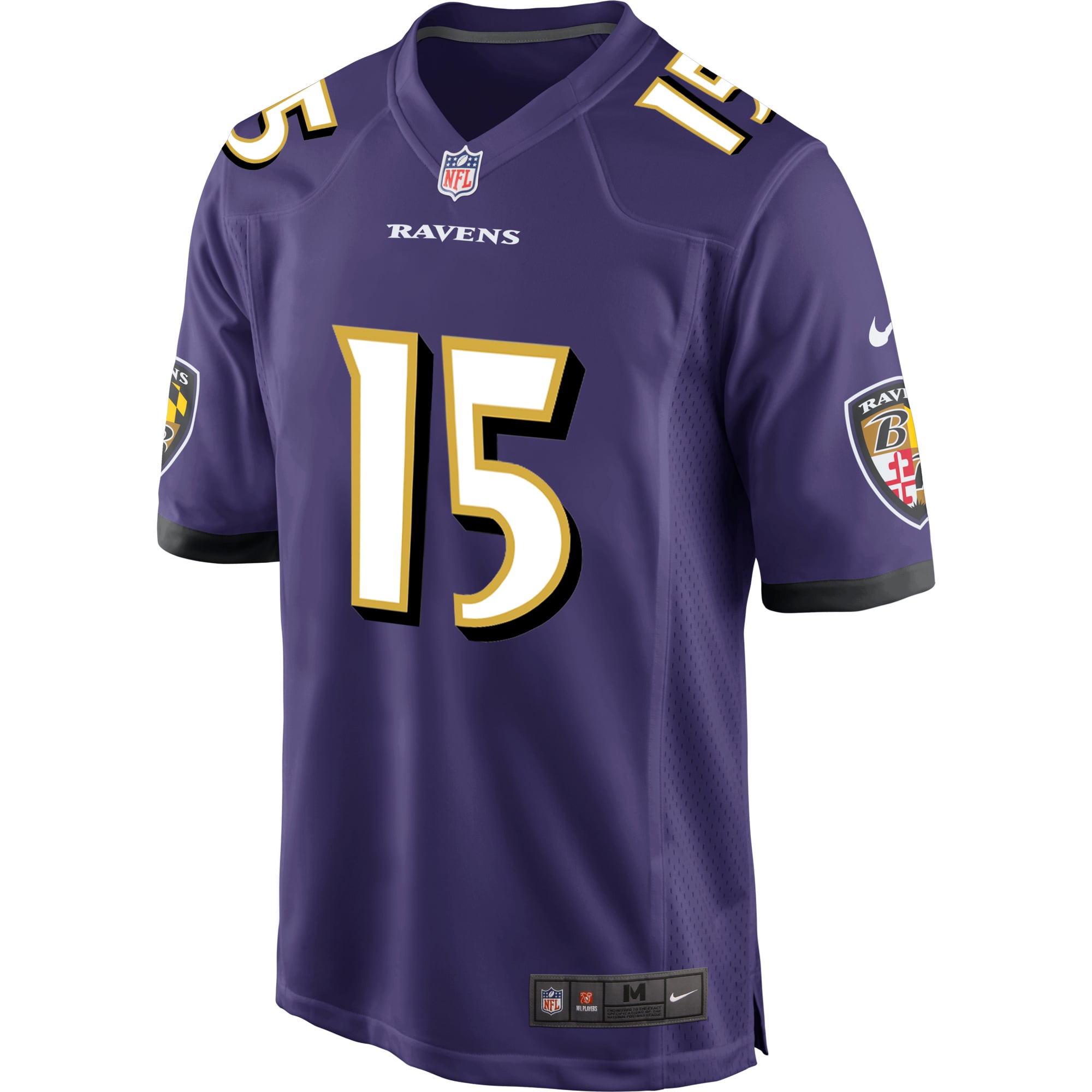 Men's Nike Michael Crabtree Purple Baltimore Ravens Game Jersey