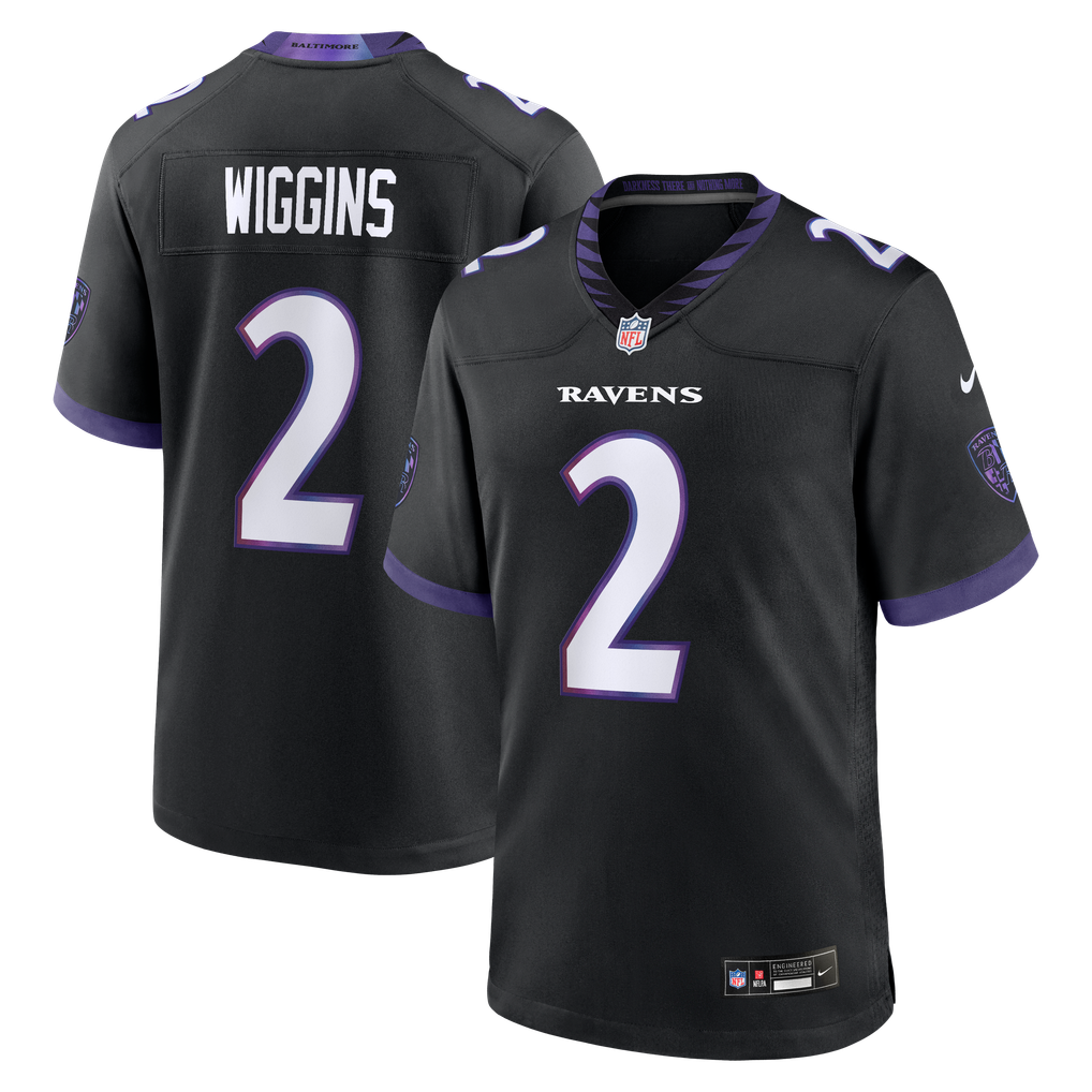 Nate Wiggins Baltimore Ravens Nike Alternate Game Jersey - Black