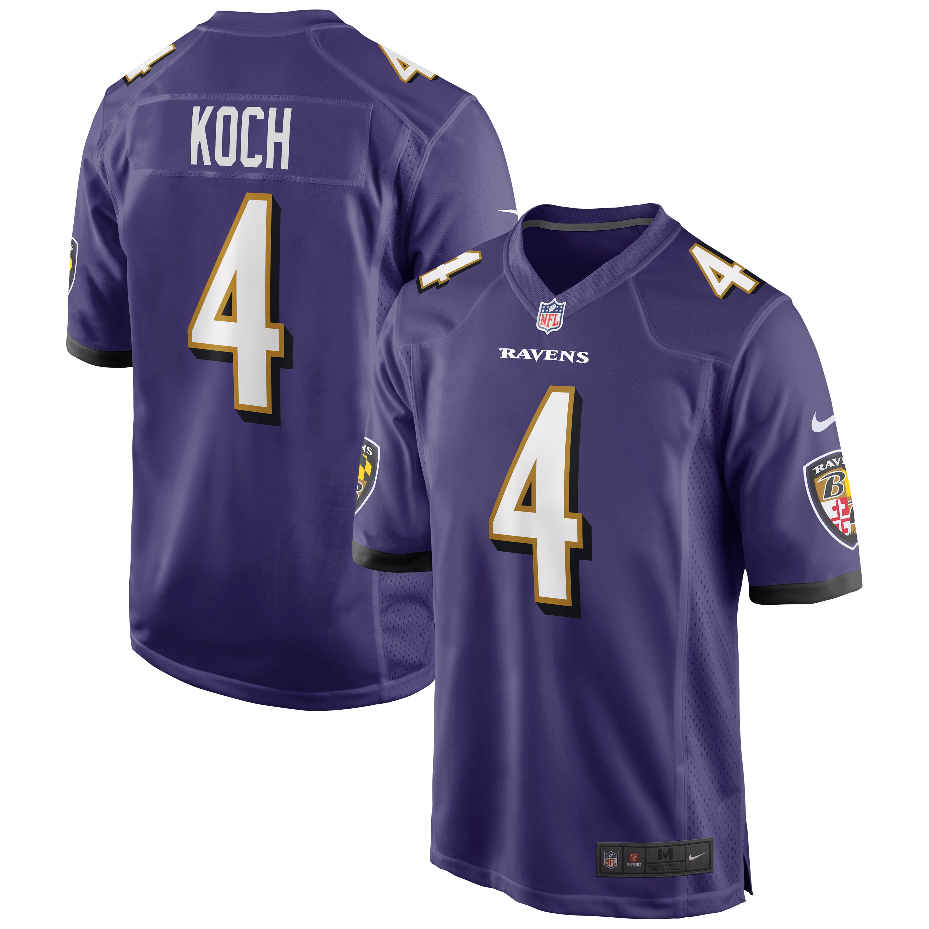 Men's Nike Sam Koch Purple Baltimore Ravens Game Jersey