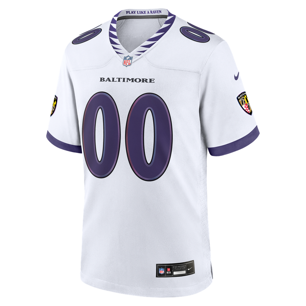  Baltimore Ravens Nike Custom Game Jersey - White