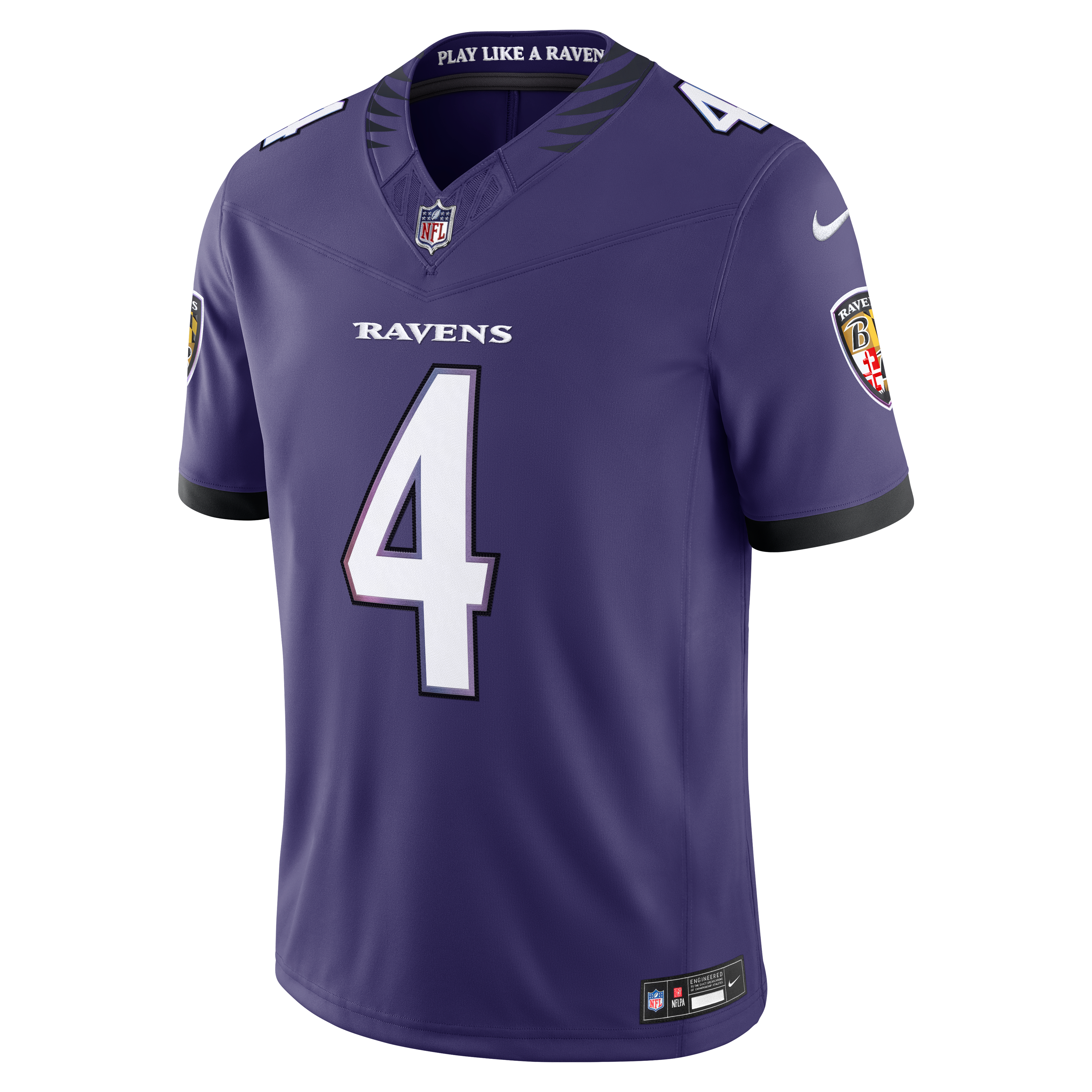 Zay Flowers Baltimore Ravens Team Vapor F.U.S.E. Stitched Limited Jersey Purple