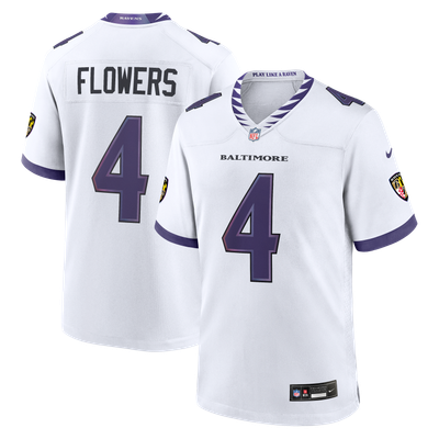 Zay Flowers Baltimore Ravens Nike Game Jersey - White