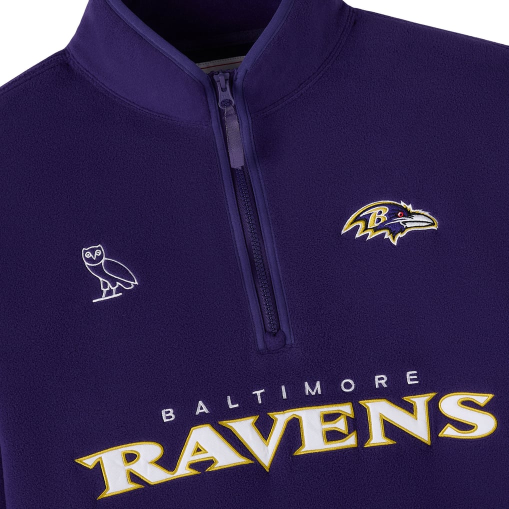 Baltimore Ravens OVO Polartec Mock Neck Half-Zip Fleece - Purple