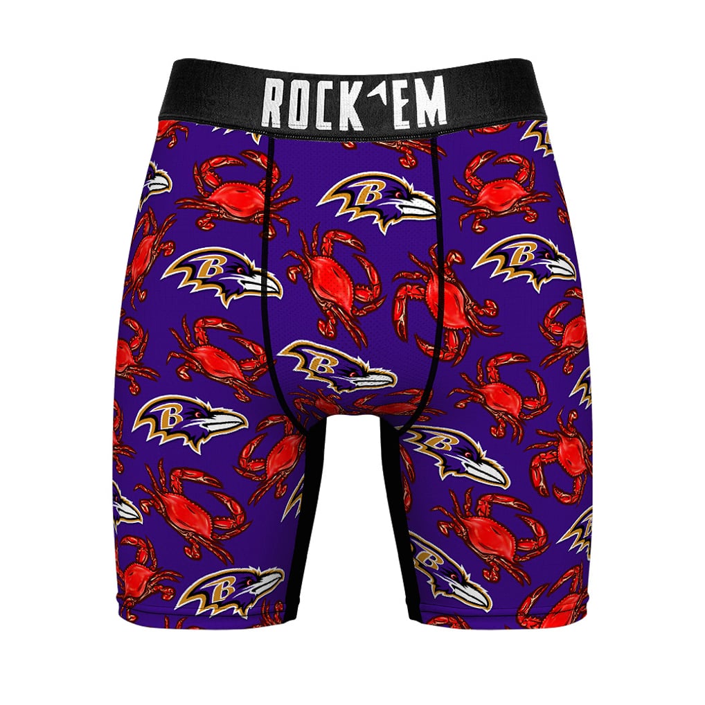  Baltimore Ravens Rock Em Crab Boxer Briefs - Purple