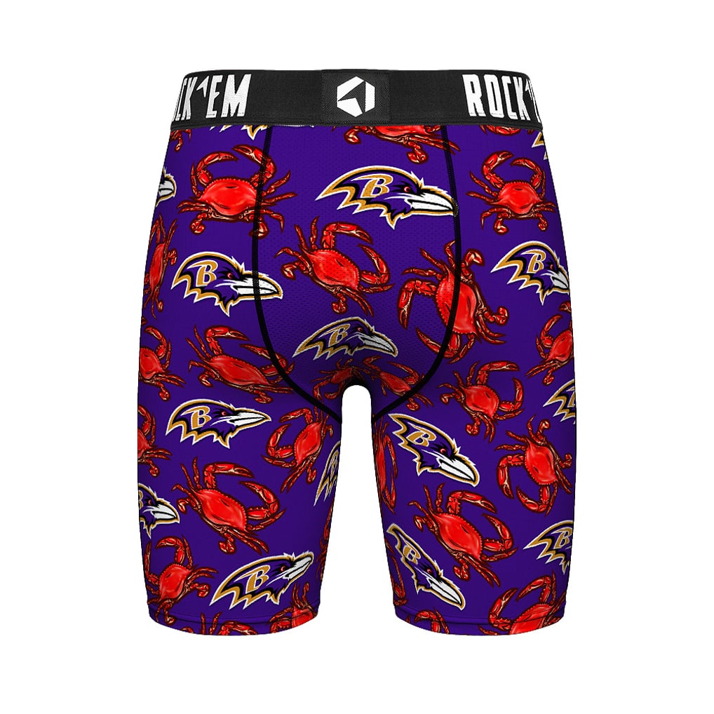  Baltimore Ravens Rock Em Crab Boxer Briefs - Purple