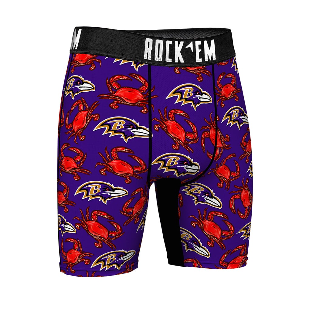  Baltimore Ravens Rock Em Crab Boxer Briefs - Purple