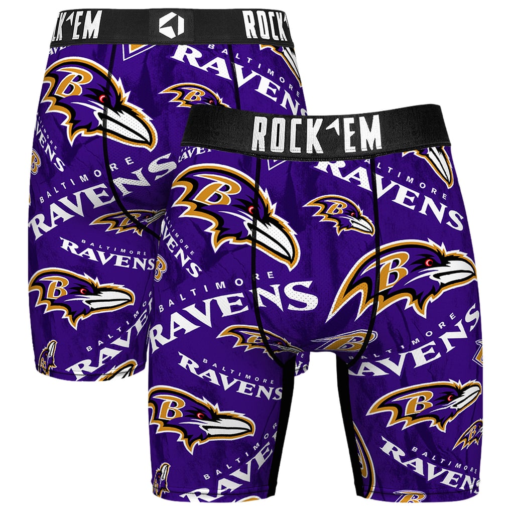  Baltimore Ravens Rock Em Logo Boxer Briefs - Purple