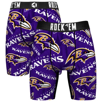  Baltimore Ravens Rock Em Logo Boxer Briefs - Purple