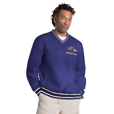 Lamar Jackson Baltimore Ravens Starter Player Layer V-Neck Pullover - Purple